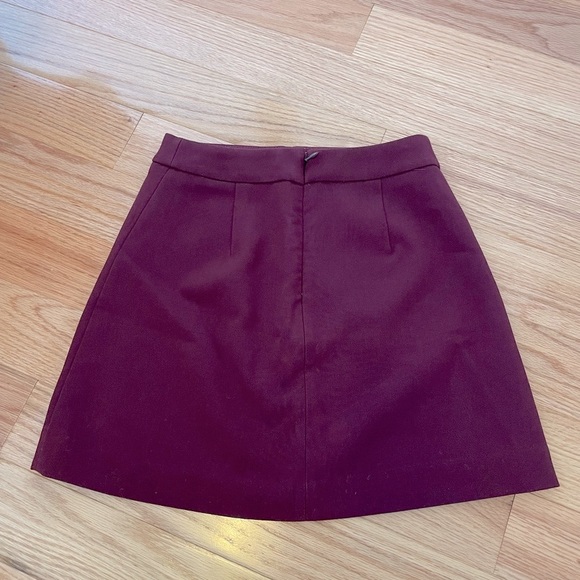 Express Burgundy Mini Skirt - Picture 2 of 4